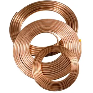 Tubo de cobre para aire acondicionado AC 1/4 5/8 3/8 1/2 7/8 pulgadas refrigeración Pancake Coil tubo de cobre