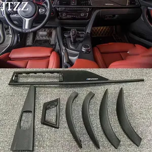 ชุดแต่งภายในคาร์บอนไฟเบอร์ 7 ชิ้น สำหรับ BMW ซีรีส์ 3 4 รุ่น F30F32F34F36  ประกอบด้วยคอนโซลกลาง แผงหน้าปัด มือจับประตูด้านใน - Product Image 3