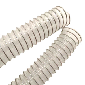 Pu Steel Wire Hose Transparent Corrugated Custom Length Material Conveying Hose - Product Image 1
