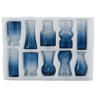 Lot de 10 Vases Modernes en Verre Écologique pour Roses Fraîches/Séchées – Décoration d'Intérieur, Arrangements Floraux de Bureau et Centre de Table