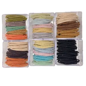 Yi sugar 50 pcs per pack hair elastics hair Ties ponytail holders hair rubber bands multi solid colors