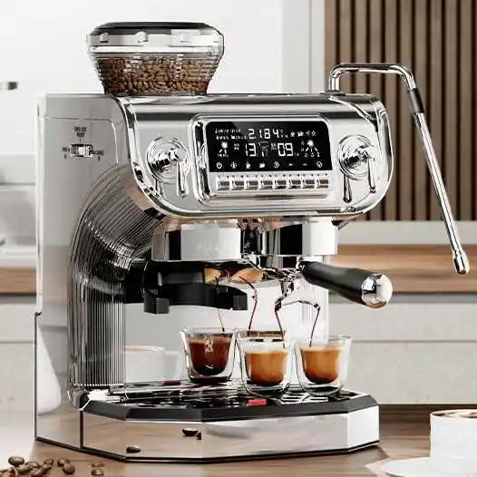 Fabrika 19 Bar profesyonel ev paslanmaz çelik otomatik ekran 4 in 1 cappuccino espresso kahve makinesi makinesi machine tera