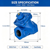 Vanne de régulation en fonte de type Y pour pipeline industriel DN32 1,2 pouces, filetage femelle, pour air/média abrasifs, anti-refoulement, Born Machinery