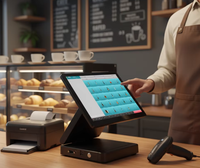 Machine TPV Tout-en-un Tactile Capacitif Légère 12.5'' 1080P Modèle 880 avec Support Second Écran Google Play et SDK Android 11/14