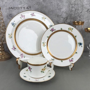 Juego de Vajilla de <span class=keywords><strong>Porcelana</strong></span> Fina Estilo Inglés para 6 Personas, <span class=keywords><strong>Platos</strong></span> de Cerámica de Lujo, Venta al por Mayor - Product Image 4