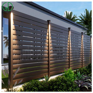 GD personalizado fácil de montar sin excavación en polvo recubierto de aleación de aluminio negro valla puerta jardín piscina vallas de aluminio con privacidad - Product Image 2