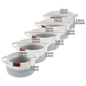 <span class=keywords><strong>Panier</strong></span> à linge décoratif <span class=keywords><strong>xxl</strong></span> de très grande taille, pour le rangement des jouets de bébé et du <span class=keywords><strong>chien</strong></span>, corbeille en corde de coton tissée avec poignée, nouveauté - Product Image 2