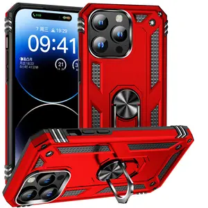 1 में 2 दोहरी परत कवच Kickstand अंगूठी धारक कार माउंट काले फोन के मामले में iPhone के लिए 11 12 13 13 14 15 प्रो मैक्स - Product Image 1