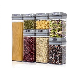 Nuevo juego de 7 piezas contenedor cuadrado para verduras sin Bpa contenedores de granos de plástico para despensas de cocina contenedor de organización - Product Image 5