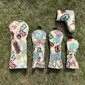 Fundas para Palos de <span class=keywords><strong>Golf</strong></span> con Diseño de Mariposa Colorida y Bandera del Reino Unido, para <span class=keywords><strong>Driver</strong></span> y Putter, con Tela Protectora - Product Image 4