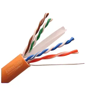 26AWG 오렌지 플랫 cat6 케이블 u/utp 아이보리 Utp 케이블