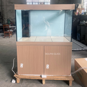 Acuario Grande de Vidrio Templado con Gabinete, Vidrio Ultra Blanco, Sistema de Filtración con Iluminación <span class=keywords><strong>Solar</strong></span> Biológica, Fácil de Mantener, para Cocina - Product Image 4
