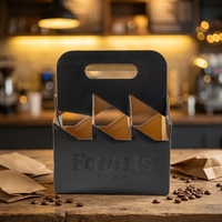 Boîte de transport portable en carton ondulé avec poignée, logo personnalisé, écologique, avec doublure en éponge, lot de 4, pour vin et boissons, avec gaufrage