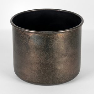 Distressed <b>Bronze</b> Metal Flower <b>Vase</b> - Vintage Bulbous Tabletop Floral Container for Luxury Home Decor and Living Room Styling - Product Image 1