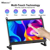 Monitor Portabel 7 Inci IPS 1024*600 Layar Sentuh Kecerahan Tinggi 500 Nits Modul Layar LCD IPS TFT untuk Raspberry Pi Laptop