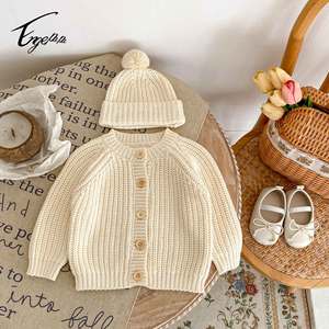 Cardigan à manches longues pour bébé, vêtements en tricot pour bébé, pull en tricot tendance pour nouveau-né, vêtements pour bébé fille - Product Image 1