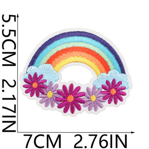 Parches Bordados Termoadhesivos Estilo Hippie Boho, Diseño <span class=keywords><strong>Retro</strong></span> de Paz, Amor, Arcoíris y Margaritas para Jeans, Chaquetas, Mochilas, para Coser, Tamaño Grande - Product Image 3