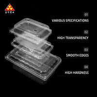 Plateaux de fruits en plastique PET transparents jetables de supermarché de prix usine avec couvercles