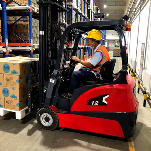 Apilador eléctrico de tres puntos 3 ruedas 1,5 T Capacidad Pasillo estrecho Trabajo Triplex Mástil Carretillas elevadoras Palé de mano de obra pequeña embalado - Product Image 4