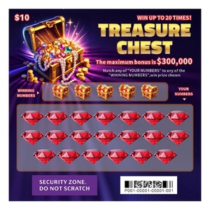 Winning Lottery Treasure Chest Design Color Size Prize Amounts Custom <b>Scratch</b> Card Lottery Printing - Product Image 3