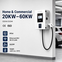 Nouveau chargeur rapide DC pour véhicules électriques 20 kW-60 kW, niveau 3, mural, avec protection contre les fuites, entrée 380 V-400 V, station de charge CCS
