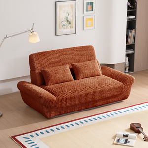 Modasi Loveseat <b>Sofa</b> Upholstered Square Fabric Modern Two Seater <b>Foam</b> Filled Cushion Back Deep Seat Lounge Villa Apartment - Product Image 2