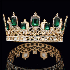 มงกุฎเจ้าสาวแบบบาโรกขนาดใหญ่ 6 สี สำหรับงานแต่งงาน ราชินี ราชา เจ้าสาว งานพรอม งานประกวด เครื่องประดับผม วงกลมประดับศีรษะ - Product Image 3