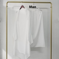 Vente directe usine Nouvelle robe Abaya modeste du Moyen-Orient Ensemble deux pièces Robe et pantalon à poches latérales à rabat Costume à capuche en pur polyester