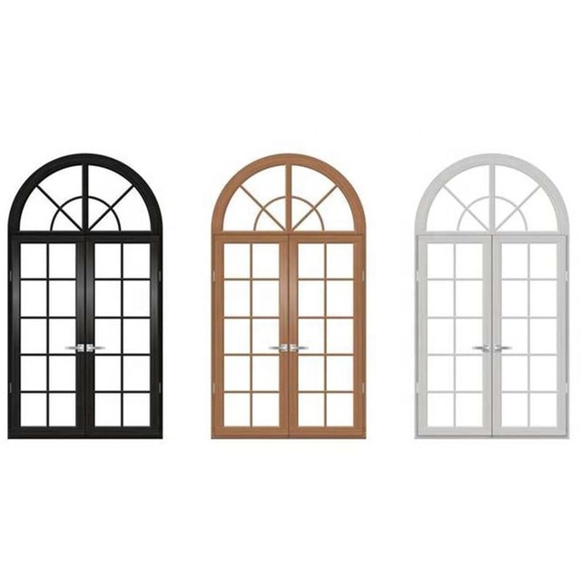 High Quality French Arch Casement Extruded Aluminum Thermal Windows Door With Sill Frames Mosquito