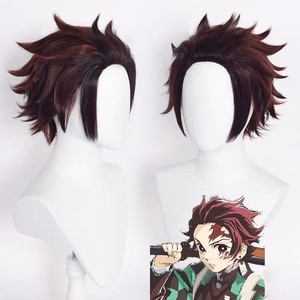 Perruque de cosplay d'anime japonais, dégradé rose-vert, cheveux longs et raides pour fête d'Halloween, costume et jeu de rôle - Product Image 3