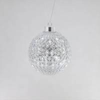 Boule de Noël en plastique transparente à facettes, idéale pour la décoration de l'arbre de Noël et de la maison