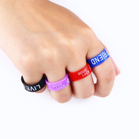 En stock – Anneau de doigt sportif en silicone couleur bonbon, personnalisable avec impression, idéal pour un cadeau