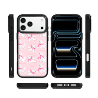 Coque de téléphone AG Feeling Black Edge avec motif chien galopant doré pour iPhone 17, 17 Pro Max, 16 Pro, 15 – Coque magnétique