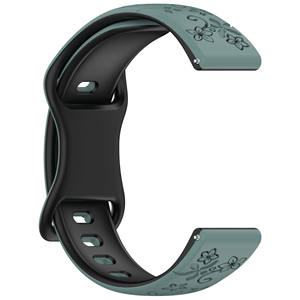 <span class=keywords><strong>Bracelet</strong></span> de montre en silicone gravé au laser motif floral <span class=keywords><strong>18mm</strong></span> 20mm 22mm pour <span class=keywords><strong>Garmin</strong></span> Forerunner 970/570/265 Huawei GT3 Samsung - Product Image 5