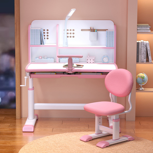 Set Scrivania e Sedia per Bambini <span class=keywords><strong>Rosa</strong></span> Regolabile in Altezza, Set Ergonomico per Scrivere, Leggere e Disegnare - Product Image 1