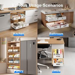 Paquete de 2 Organizadores de Cajones Extraíbles Plegables, Autoadhesivos, Resistentes, para Armarios de Cocina, <span class=keywords><strong>Despensa</strong></span>, Baño - Product Image 6