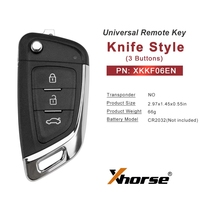 Llave Inteligente para Auto Xhorse XKKF06EN, Estilo Navaja, Transmisor Universal Inalámbrico Programable de 3 Botones para Control Remoto VVDI