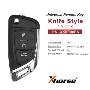 Clé de <span class=keywords><strong>voiture</strong></span> intelligente Xhorse XKKF06EN, style couteau, émetteur universel programmable sans fil, 3 boutons pour télécommande VVDI - Product Image 3