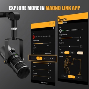 Mikrofon Dinamis MAONO XLR USB Dual Mode Peralatan Podcast Kontrol EQ untuk Podcast Gaming Streaming Mikrofon XLR Profesional - Product Image 4