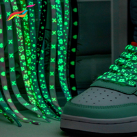 Lacets imprimés avec logo plat personnalisé Lacets de 8mm personnalisés Lacets texte avec logo phosphorescent