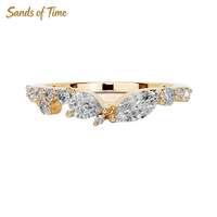 Bague fine en moissanite pavée pour femme, en argent sterling 925, bijoux de mode à profil bas, vente en gros sur mesure, Sands Time