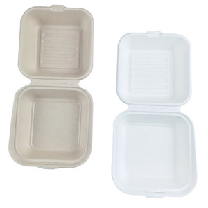 Boîte à lunch jetable en carton blanc pour jus de canne à sucre, idéale pour les repas rapides et les bento - Product Image 2