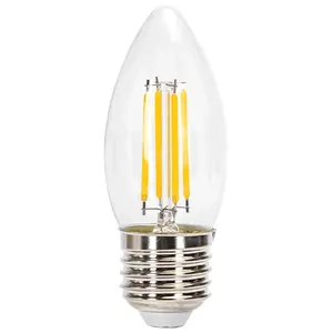 Bombilla LED de filamento C35 E27 6W, transparente, de bajo consumo, ideal para iluminación decorativa y ambientación. - Product Image 1