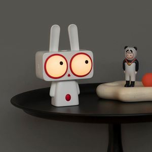 Cute <b>Rabbit</b> Atmosphere Sleep Timing Night Light Eye Caring Bunny Sleeping <b>Table</b> <b>Lamp</b> Battery Operated Warm White LED ABS Home - Product Image 4