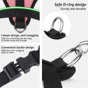 Harnais pour chiens et chiots, collier, gilet réglable pour chat et chien, laisse de promenade, harnais en maille de polyester doux et respirant pour animaux de compagnie de petite et moyenne taille - Product Image 5
