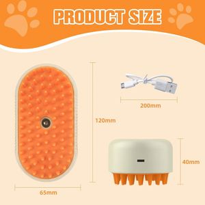 WHOLESALE Stocked New Foldable Self Cleaning <b>Pet</b> Dog Cat Grooming Comb with Water Spray Plastic Silicone - Product Image 2