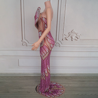 Novance Y4842 Robes de Soirée Élégantes et Longues de Bal, Robe de Luxe sans Manches Romantique pour Femme, Tenue de Soirée de Luxe