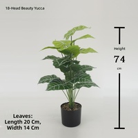 Plantes Artificielles 18 Têtes Aglaonema Style Nordique Bonsaï Décoratif Plastique Feuilles Réalistes Haute Simulation Intérieur Vente en Gros