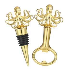 Ouvre-bouteille en forme de pieuvre, bouchon de bouteille en métal doré, tire-bouchon multifonction, cadeau pour mariage ou fête - Product Image 4