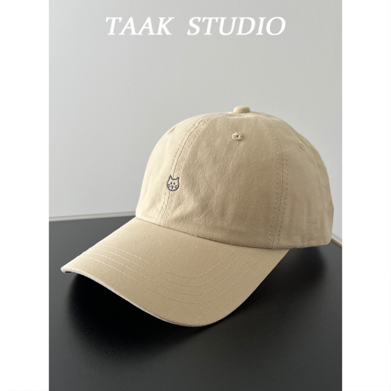 Casquette de baseball extra-petite tête de chaton - kaki